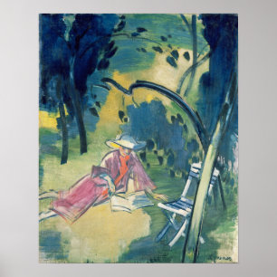 Póster Mujer en el jardín