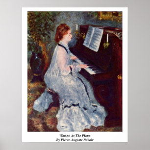 Póster Mujer en el piano de Pierre-Auguste Renoir