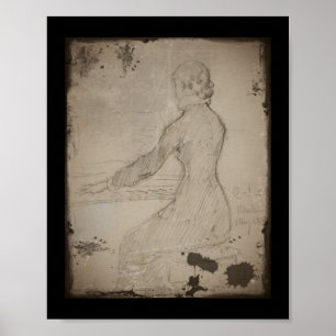 Póster Mujer en el piano (piano de Vid de la presa)