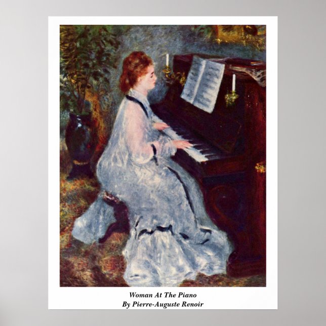Póster Mujer En El Piano Por Pierre-Auguste Renoir (Frente)