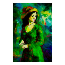 Póster Mujer en Gorra