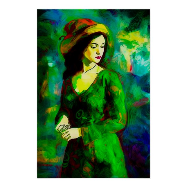 Póster Mujer en Gorra (Anverso)