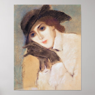 Póster Mujer en guantes negros