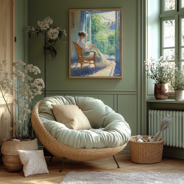 Póster Mujer en habitación Sunlit con balcón - Impresioni (Subido por el creador)