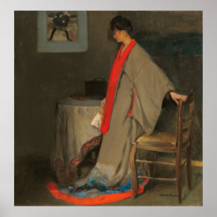 Póster Mujer en Kimono - Poster Bella Artes A. H. Maurer
