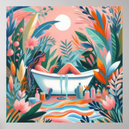 Póster Mujer en la bañera
