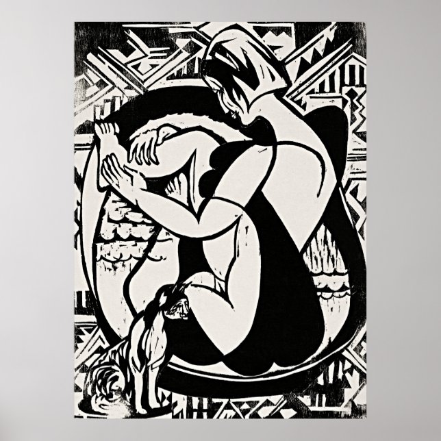 Póster Mujer en la bañera por Ernst Ludwig Kirchner (Frente)