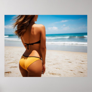 Póster Mujer en la playa