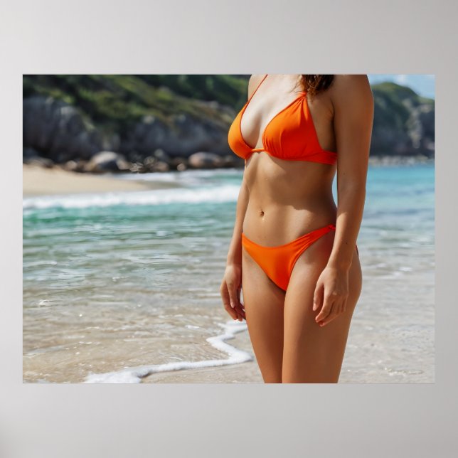 Póster Mujer en la playa (Frente)