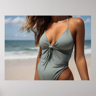 Póster Mujer en la playa