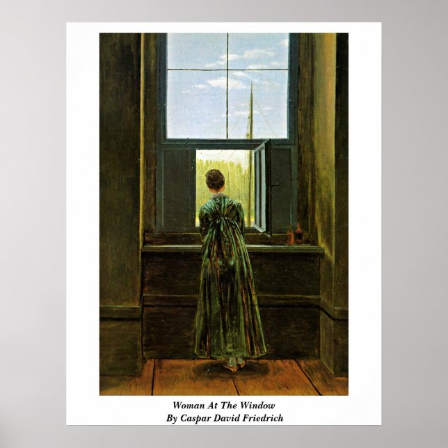 Póster Mujer En La Ventana De Caspar David Friedrich (Frente)