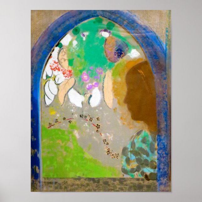 Póster Mujer en la ventana, Redon (Frente)