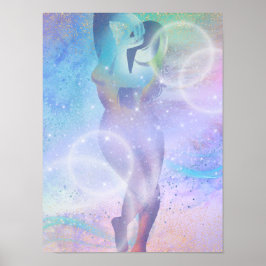 Póster Mujer en las arcoiris