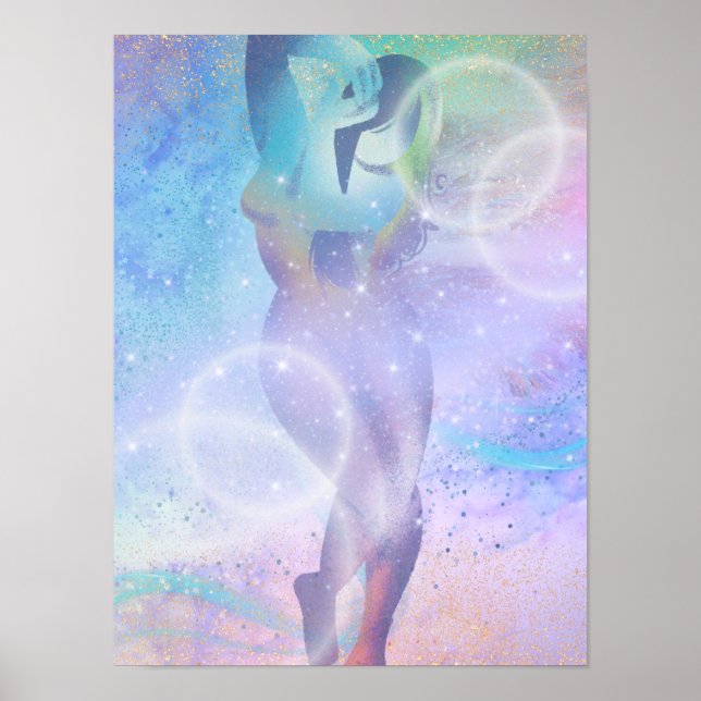 Póster Mujer en las arcoiris (Frente)