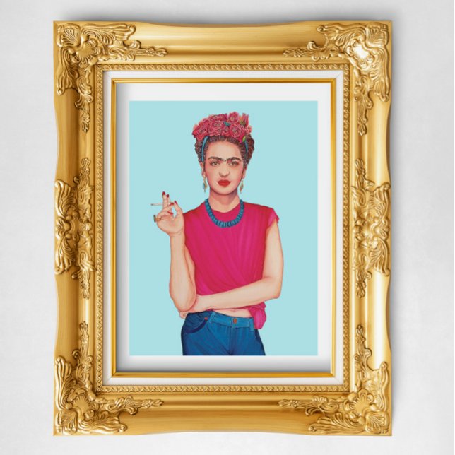 Póster Mujer en pintura al óleo de vaqueros azules (Subido por el creador)