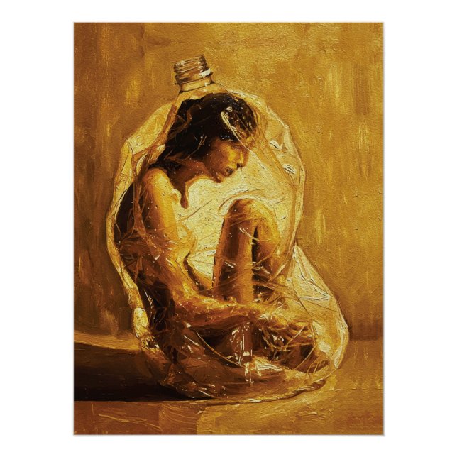 Póster Mujer en Plástico – Pintura al óleo (Anverso)