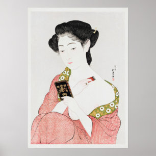 Póster Mujer en Polvo que aplica Goyō Hashiguchi (1918)