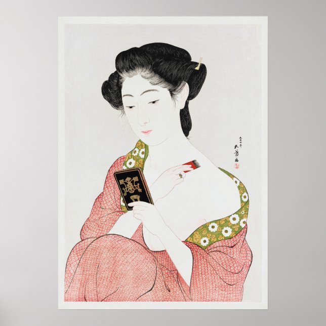 Póster Mujer en Polvo que aplica Goyō Hashiguchi (1918) (Frente)