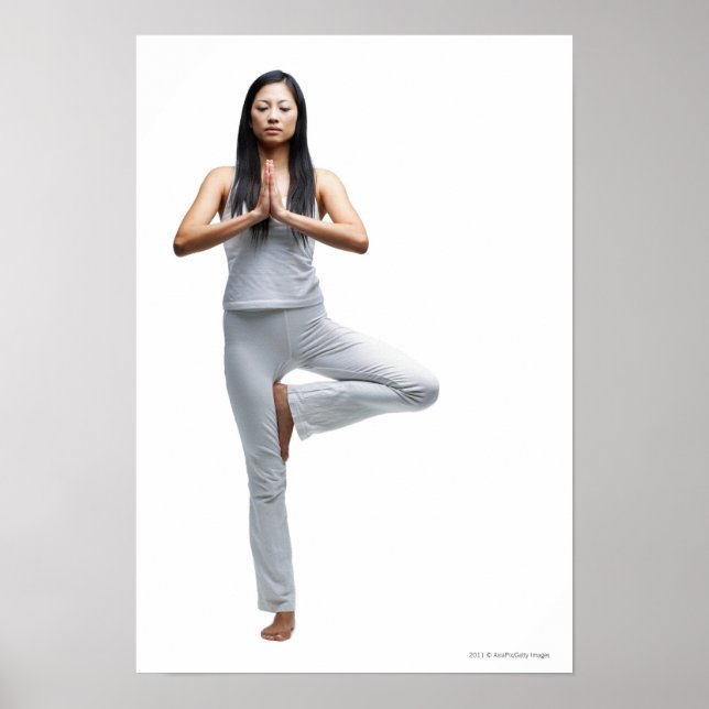 Póster Mujer en posición de yoga (Frente)