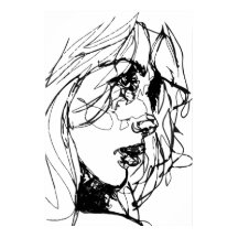 MUJER EN POSTER NEGRO Y BLANCO