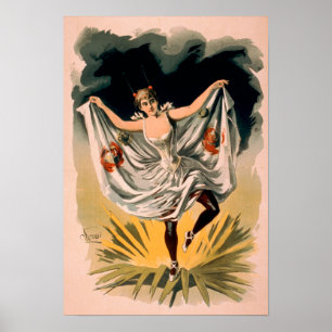 Póster Mujer en traje de la danza en el poster de la flor