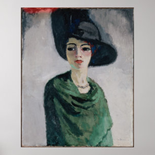 Póster Mujer en un Gorra negro