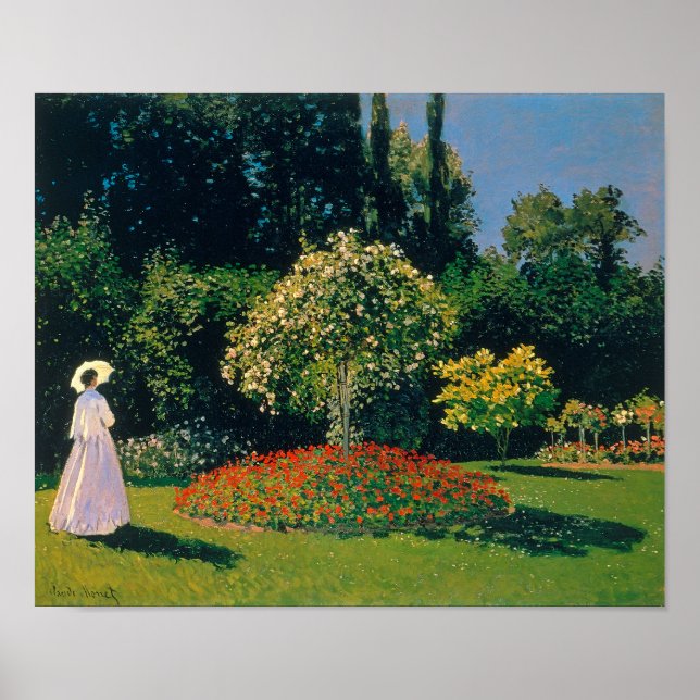 Póster Mujer en un jardín, Monet (Frente)