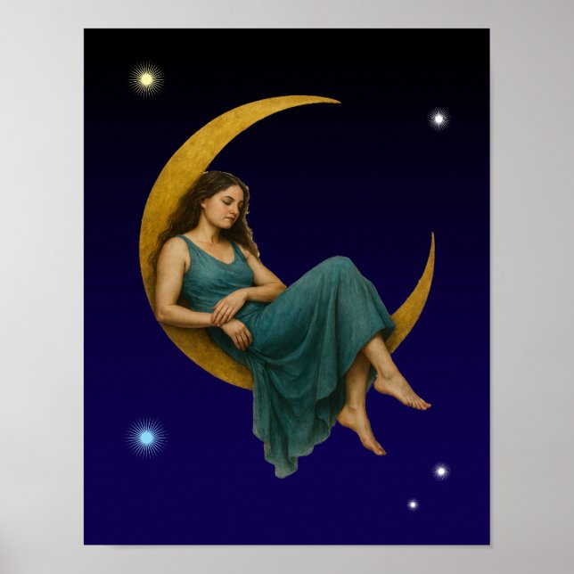 Póster Mujer En Una Luna Creciente (Frente)