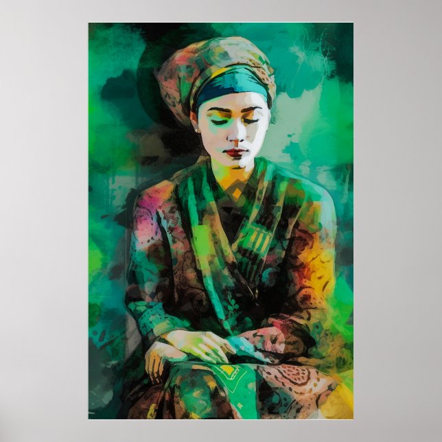 Póster Mujer en verde (Frente)