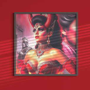 Póster Mujer Endiablada Vintage