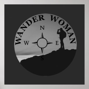 Póster mujer errante senderismo