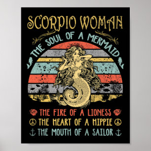 Póster Mujer Escorpio El Alma De Una Sirena Cumpleaños Vi