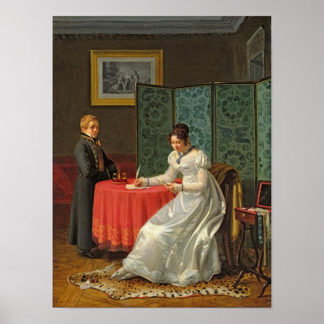 Póster Mujer escribiendo una carta (Frente)