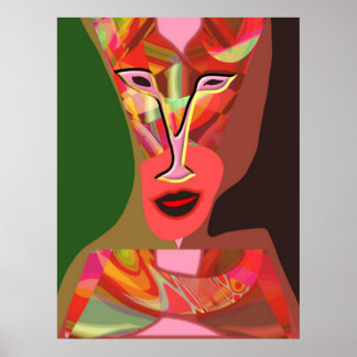 Póster Mujer escuchando música caliente