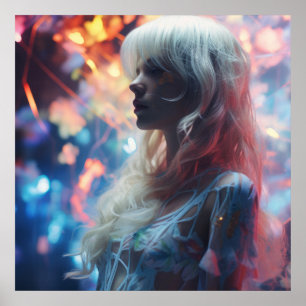 Póster Mujer etérea en la naturaleza