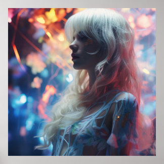 Póster Mujer etérea en la naturaleza