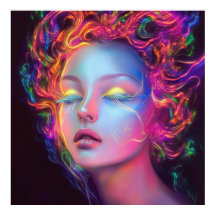 Mujer extranjera con pelo cósmico