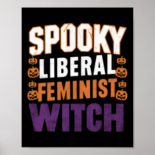 Póster Mujer feminista liberal feminista Halloween Femini