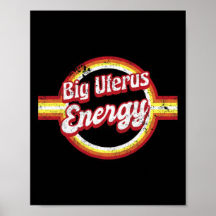 Póster Mujer feminista Uterus Energy Retro