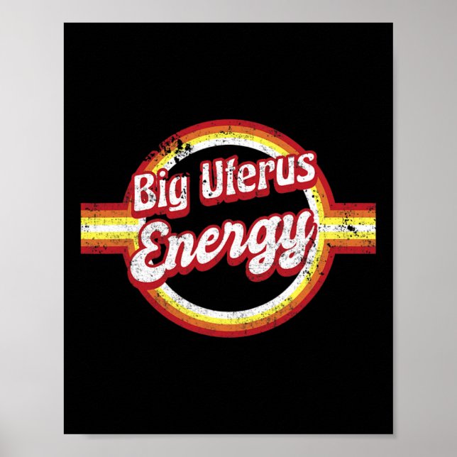 Póster Mujer feminista Uterus Energy Retro (Frente)