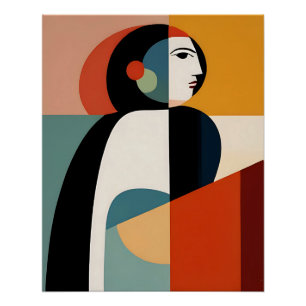 Póster Mujer fragmentada: la esencia cubista