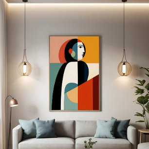 Póster Mujer Fragmentada: La esencia cubista
