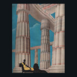 Póster Mujer francesa de estilo Art Deco con león Au Louv<br><div class="desc">Del catálogo de los grandes almacenes Au Louvre Paris de 1920.</div>
