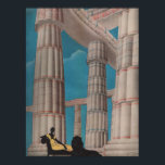 Póster Mujer francesa de estilo Art Deco con león Au Louv<br><div class="desc">Del catálogo de los grandes almacenes Au Louvre Paris de 1920.</div>