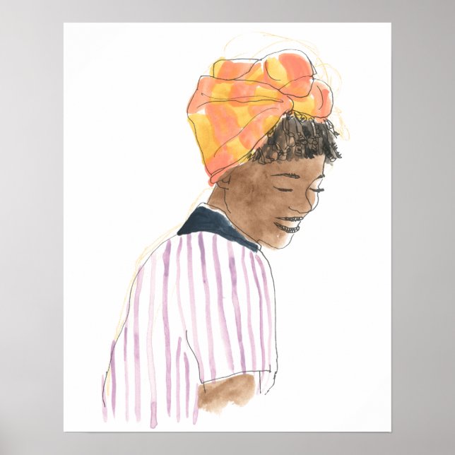 Póster Mujer fuerte y bella sonriendo (Frente)