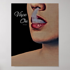 Póster Mujer Fuma Vape En Poster