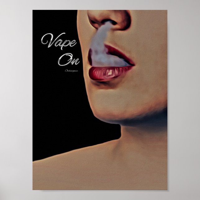 Póster Mujer Fuma Vape En Poster (Frente)