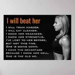 Póster Mujer Gimnasio Músculos Motivación para Chicas q