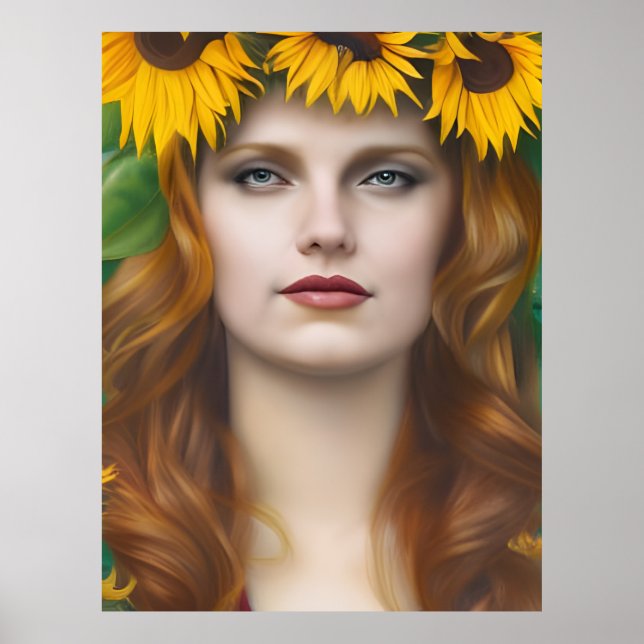 Póster Mujer girasol (Frente)