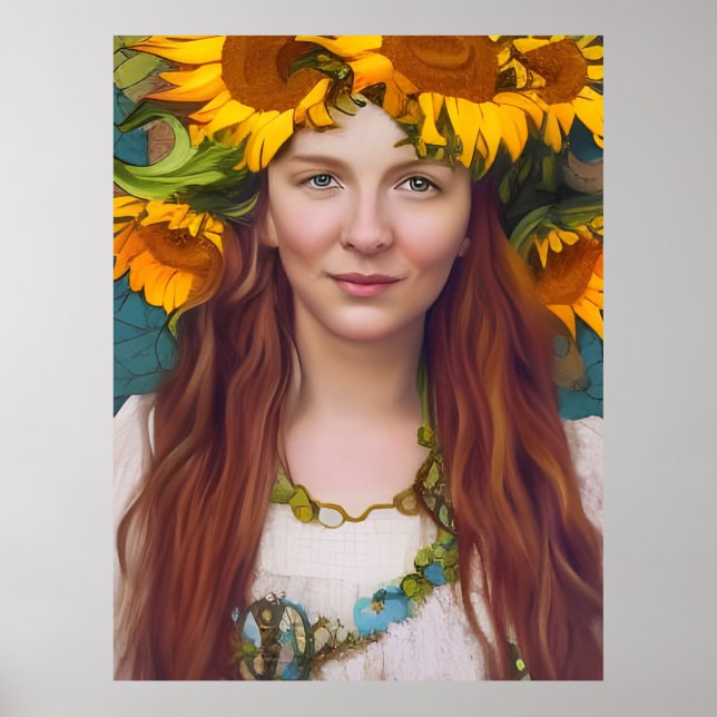 Póster Mujer girasol (Frente)
